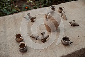 Ready-made earthenware jugs