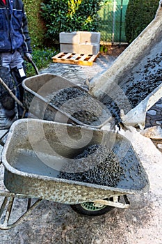 Ready mix concrete in barrows