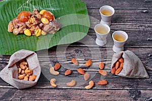 Ready served of  traditional sticky rice dumpling for Chinese dragon boat festival