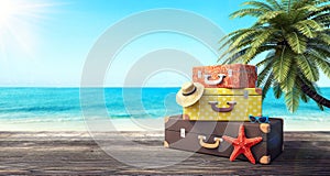 Ready for summer vacation, travel background photo