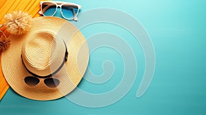 Ready for summer vacation, travel background . Travel promotion banner template with nice summer and spring feeling Generative AI