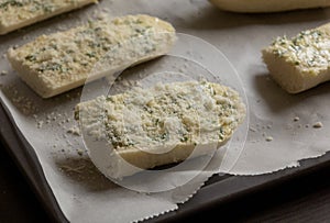 Ready to Bake Garlic Bread CloseUp