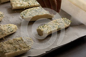 Ready to Bake Garlic Bread CloseUp