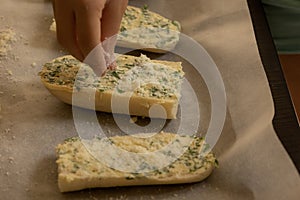 Ready to Bake Garlic Bread CloseUp