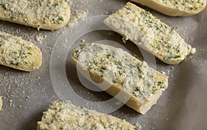Ready to Bake Garlic Bread CloseUp