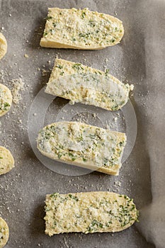Ready to Bake Garlic Bread CloseUp