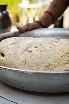 Ready to cook indian naan bread dough photo