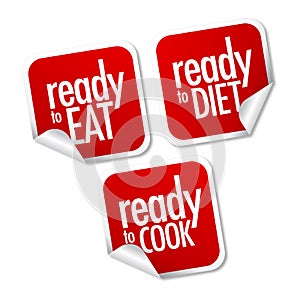 Ready to eat, diet and cook stickers