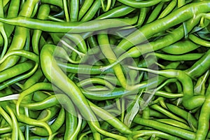 ready to eat green peppers in market stall