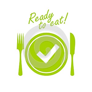 Ready to eat vector icon