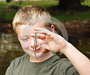 Ready to Fish/Boy and Worm