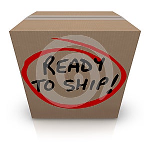 Ready to Ship Cardboard Box Mailing Package Order In Stock photo