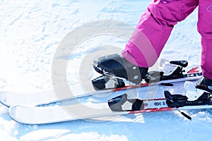 Ready to sky â€“ girl getting ready for skiing practice