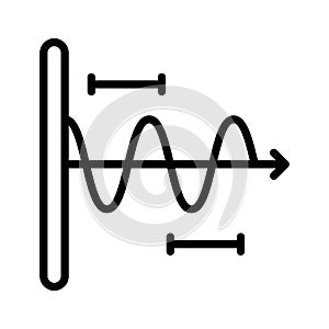 Ready to use outline icon of wave oscillation photo