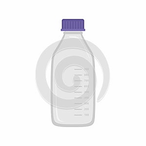 Reagent solvents bottle icon design element. Chemistry laboratory equipment. Chemical, scientific, educational vector illustration photo