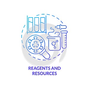 Reagents and resources blue gradient concept icon