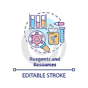 Reagents and resources concept icon