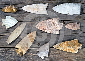 Real American Indian Arrowheads. photo