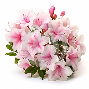 Real Azalea Flowers: A Beautiful Bunch On White Background