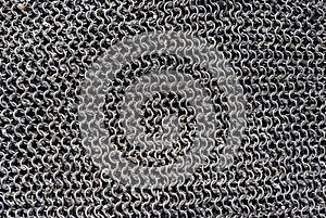 Real chainmail texture close up