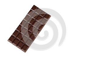 Real chocolate bar photo for dessert in white background copy space