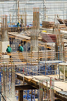 Real construction site from aerial view