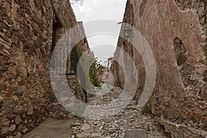 Real de Catorce Mexico narrow cobblestone street