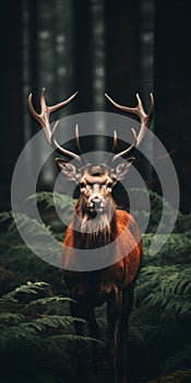 Real Deer Head Portrait In The Style Of Olivier Valsecchi photo