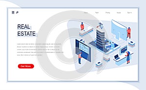 Real estate agency isometric landing page