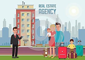 Real Estate Agency. Vector Flat Illustration.