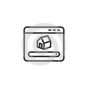 Real estate agency website line icon