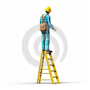 Real Estate Agent Climbing Ladder