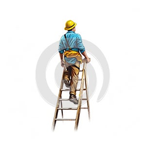 Real Estate Agent Climbing Ladder