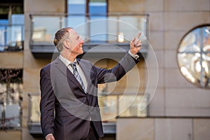 Real estate agent presenting a property