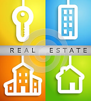 Real estate applique background. Vector