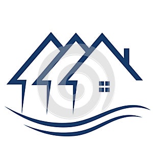 Real estate blue houses logo