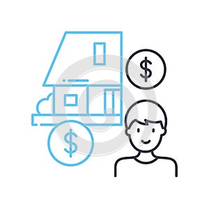 real estate brocker line icon, outline symbol, vector illustration, concept sign