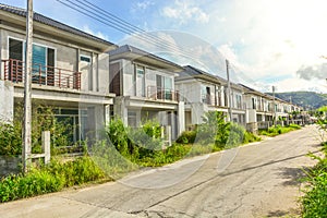 Real estate bubble, abandoned half finished housing project