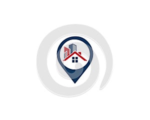 Real Estate Building Agency Logo Icon Design With Location Symbol Vector Templates