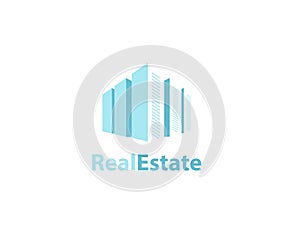 Real estate buildings logo - illustration