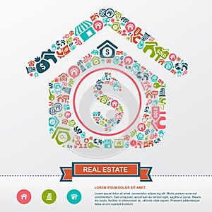 Real estate business industry and investment infographic