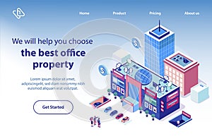 Real Estate for Business Isometric Vector Website