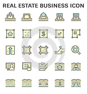 Real estate business and land investment vector icon