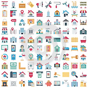 Real Estate Color Vector Icons Set that can be easily edit or modified