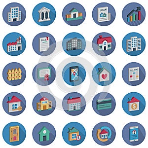 Real Estate Color Vector Icons Set that can be easily edit or modified