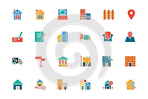 Real Estate Colored Vector Icons 2