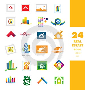 Real estate company logo set