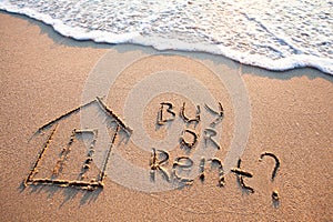 Real estate concept, buy vs rent