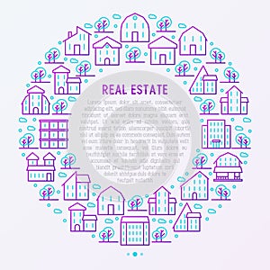 Real estate concept in circle