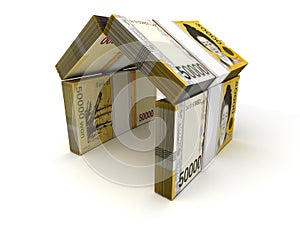 Real Estate Concept South Korean Won